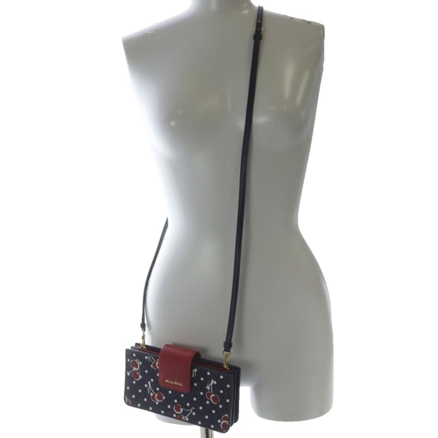 miu ミュウミュウ miumiu チェリープリント デニム ショルダー