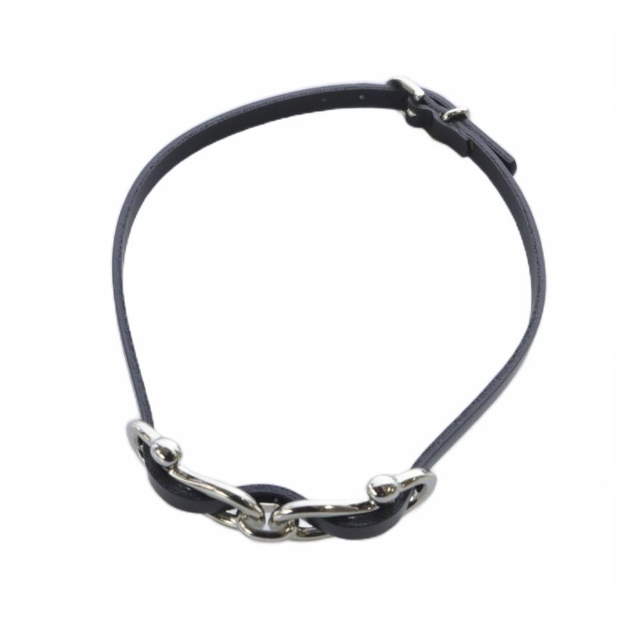 フミエタナカ FUMIE TANAKA レザー チョーカー 黒 ブラック /SR