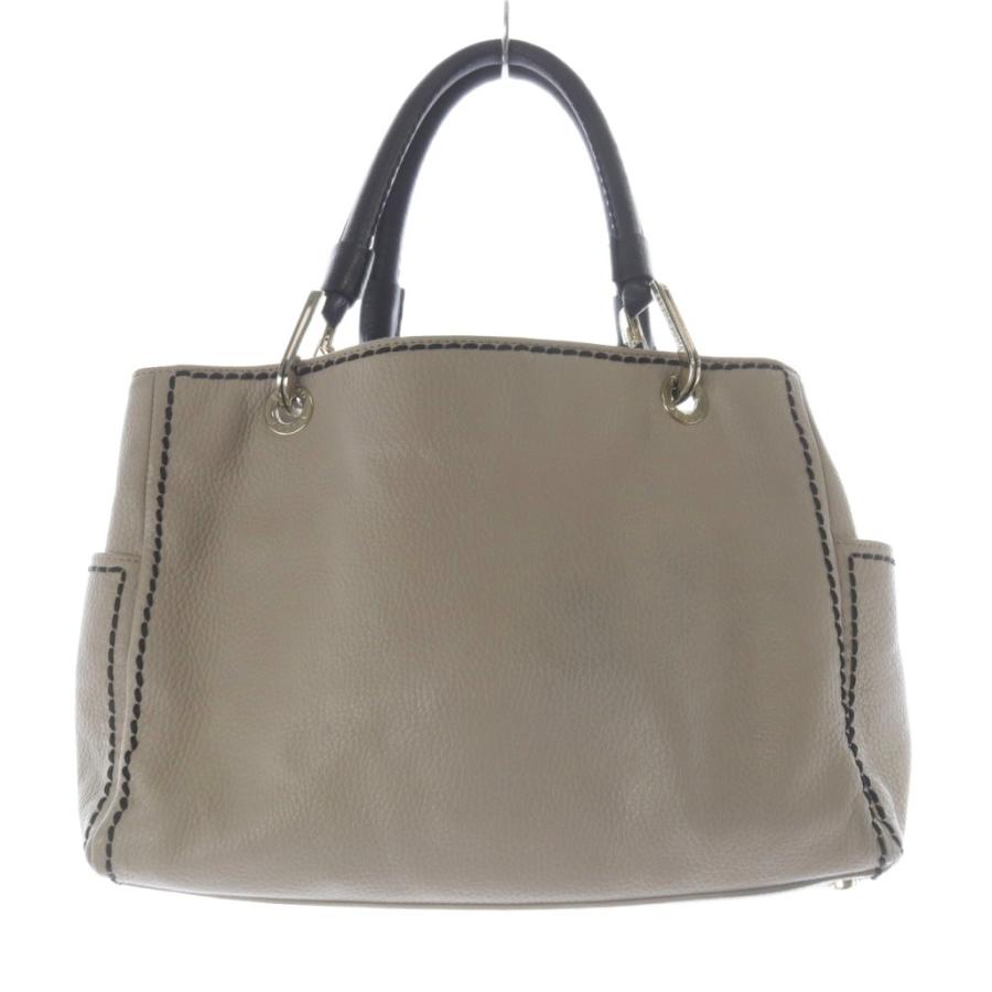 プリニオヴィソナ PLINIO VISONA レザー ハンドバッグ ロゴ ベージュ