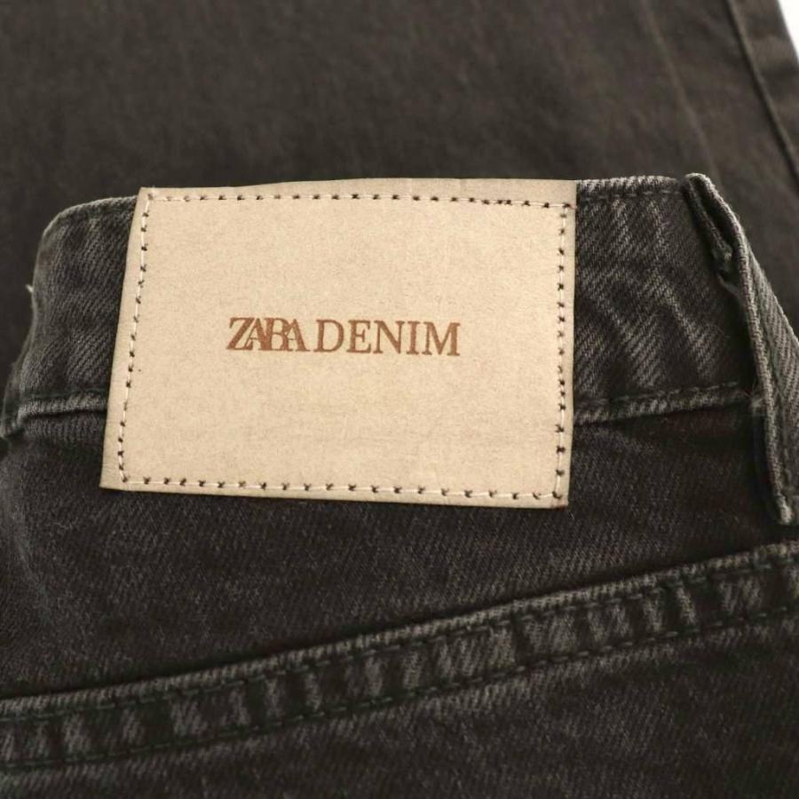 ZARA 未使用品 ザラ フレア デニムパンツ カットオフ 38 黒