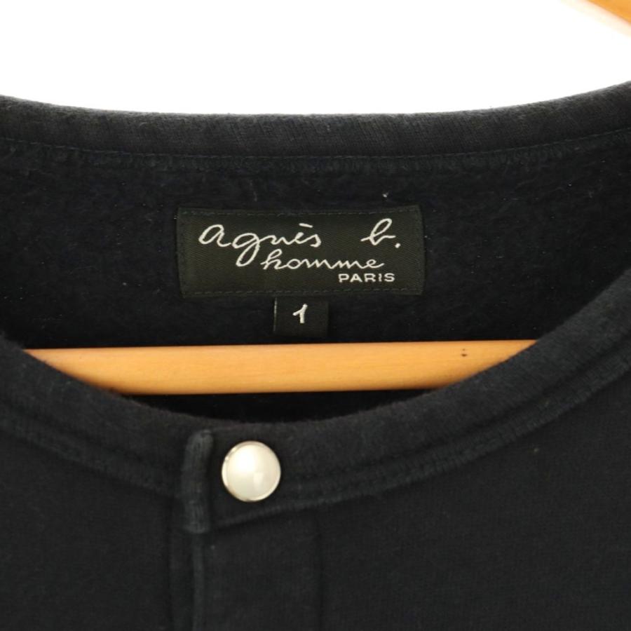 agnes b. homme カーディガンプレッション ロゴボタン BLK/3 agnes b. homme カーディガンプレッション ロゴボタン BLK/3