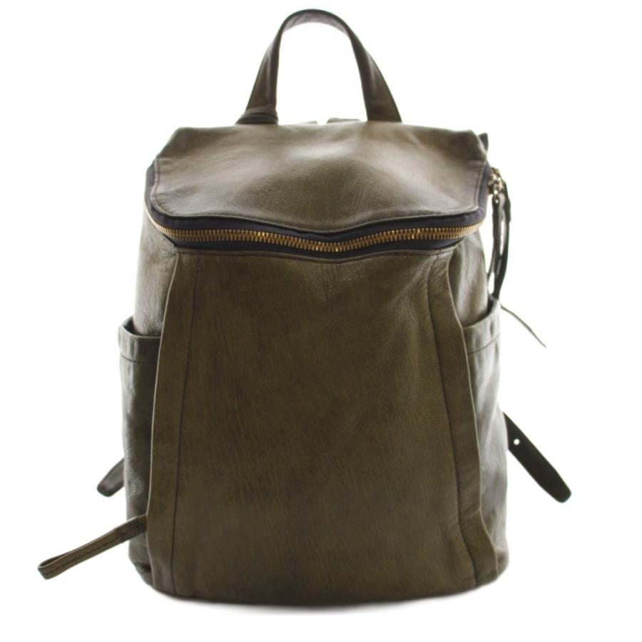 genten ゲンテン　リュック カーキ ゲンテン genten ゴートレザーリュックサック デイパック カーキ