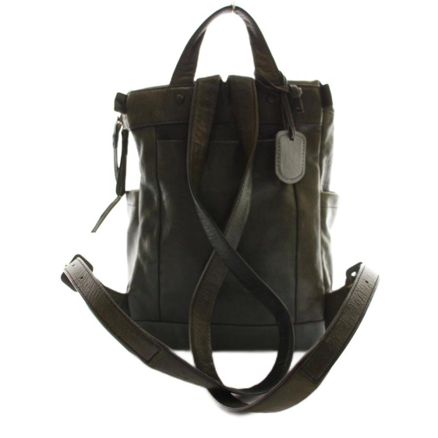 genten ゲンテン　リュック カーキ ゲンテン genten ゴートレザーリュックサック デイパック カーキ