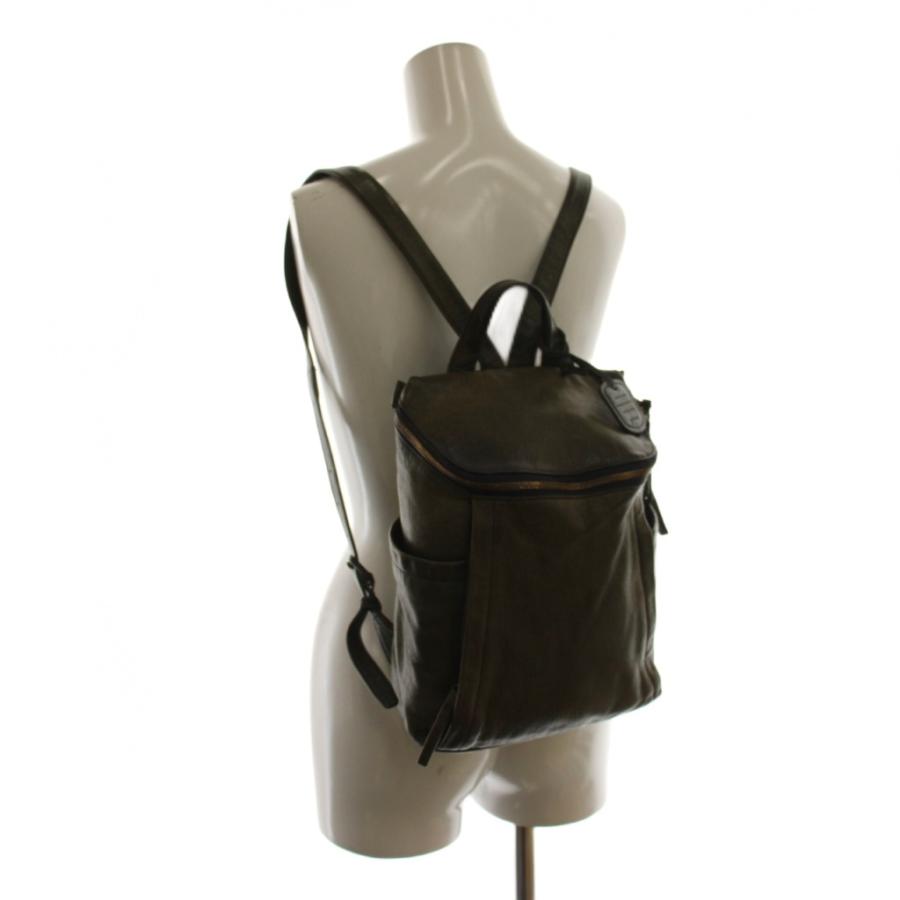 genten ゲンテン　リュック カーキ ゲンテン genten ゴートレザーリュックサック デイパック カーキ