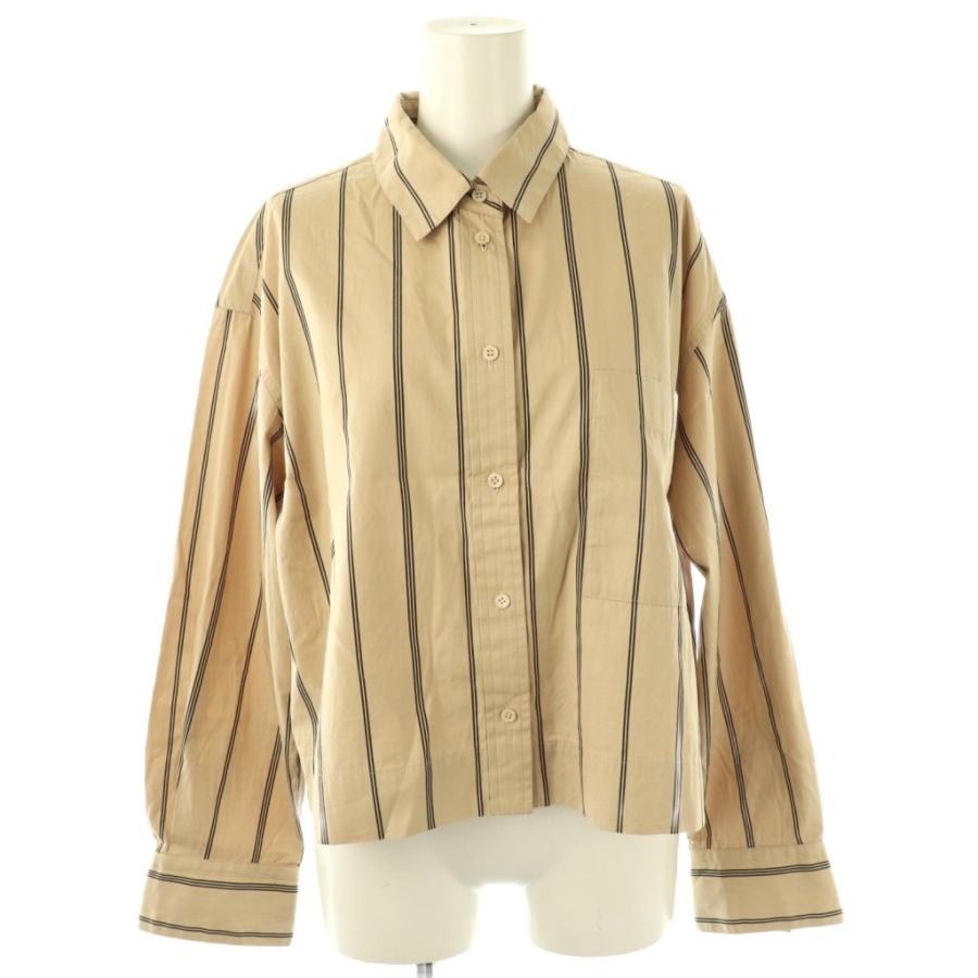 エブール ebure コットンクロップドストライプシャツ 長袖 38