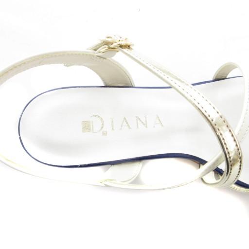 DIANA（ダイアナ） クロスストラップサンダル ローヒール 23cm 紺