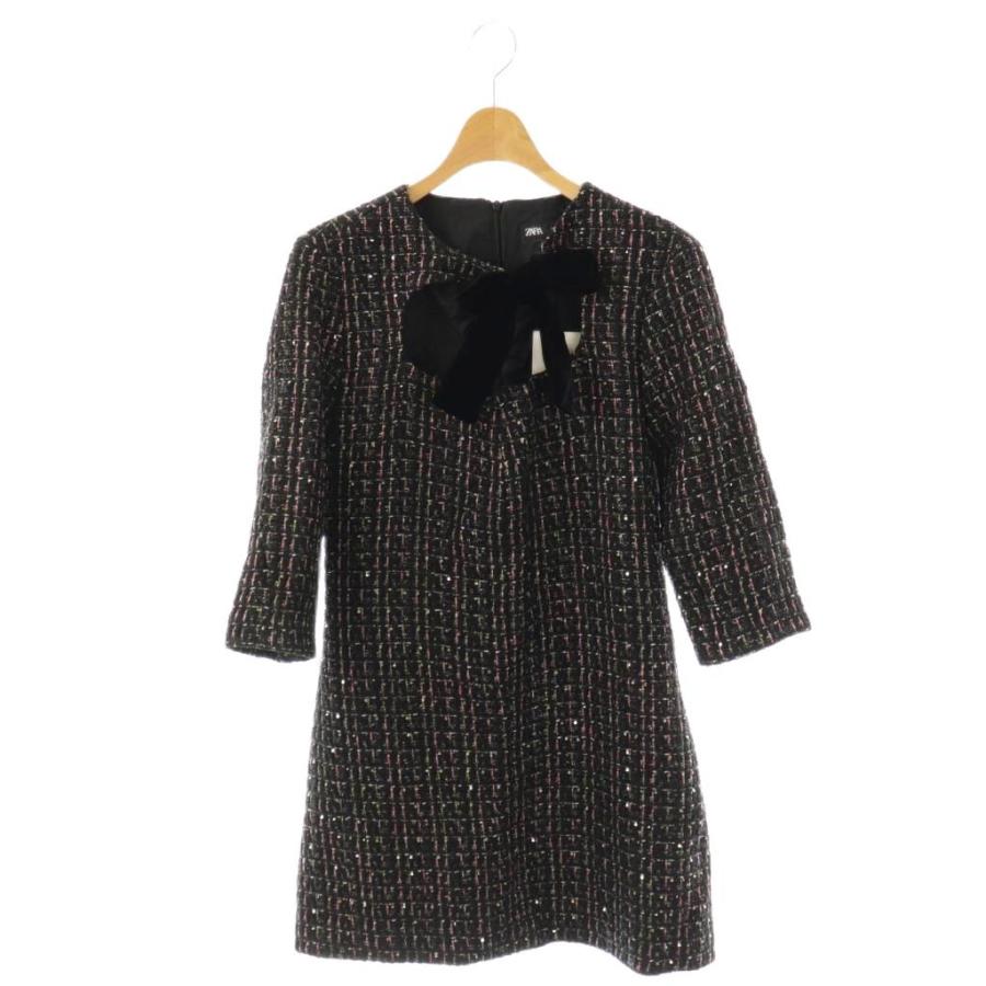 ZARA（ザラ） 未使用品 ZARA 24年 ツィード ベルベットリボン