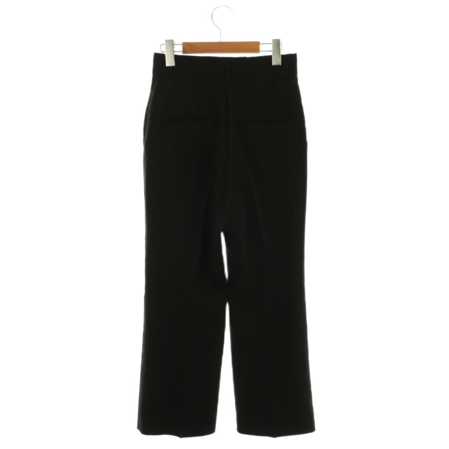 【中古】マメクロゴウチ  Mame Kurogouchi 24SS Linen Touch Triacetate Cropped Trousers パンツ フレア 1 ブラック マメクロゴウチ Mame Kurogouchi 24SS Linen Touch Triacetate Cropped