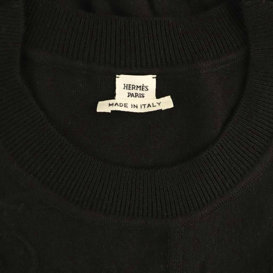 HERMES（エルメス） HERMES TORSADES 半袖 ニット セーター 40 黒 