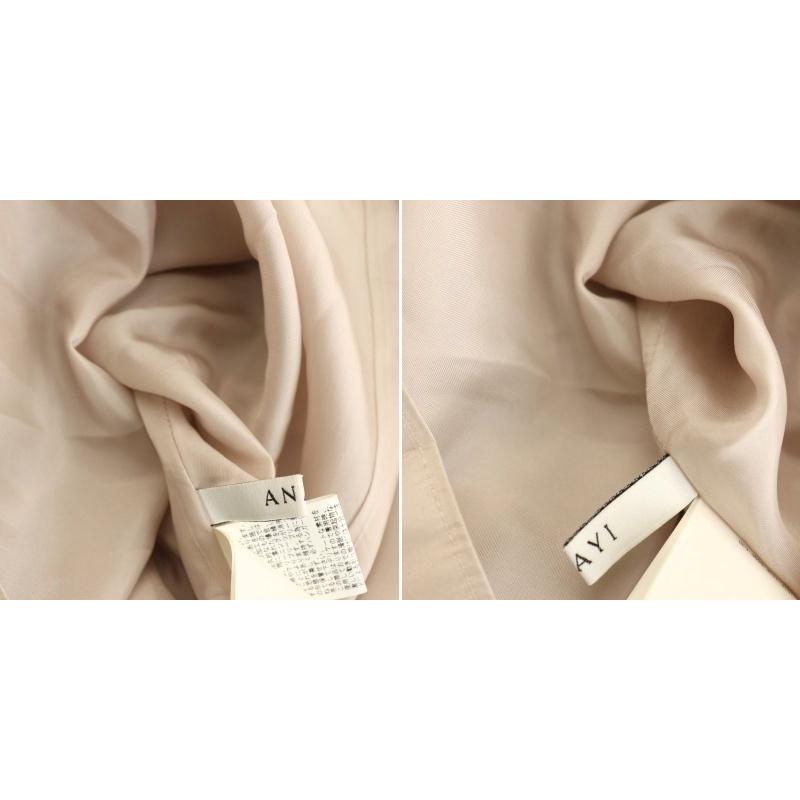 新品タグ付き☆ANAYI アナイ　ウェーブサテンプリーツスカート　38 ANAYI - アナイ ウェーブサテンプリーツスカート 38 M ネイビーの通販