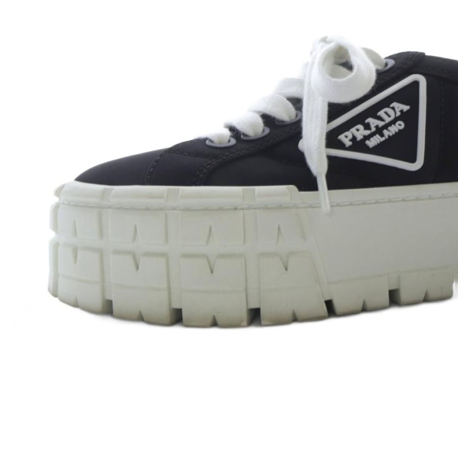PRADA（プラダ） ダブルホイールスニーカー ロゴ 35.5 黒 ブラック 白