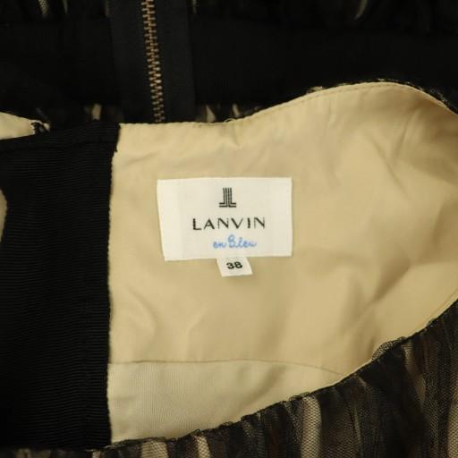 【タイムセール】ランバンオンブルー チュールワンピース 38サイズ ランバンオンブルー LANVIN en Bleu ドットチュール ワンピース ロング