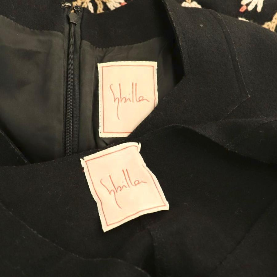 シビラ SYBILLA ウール 総柄 セットアップ 上下 ジャケット ワンピース