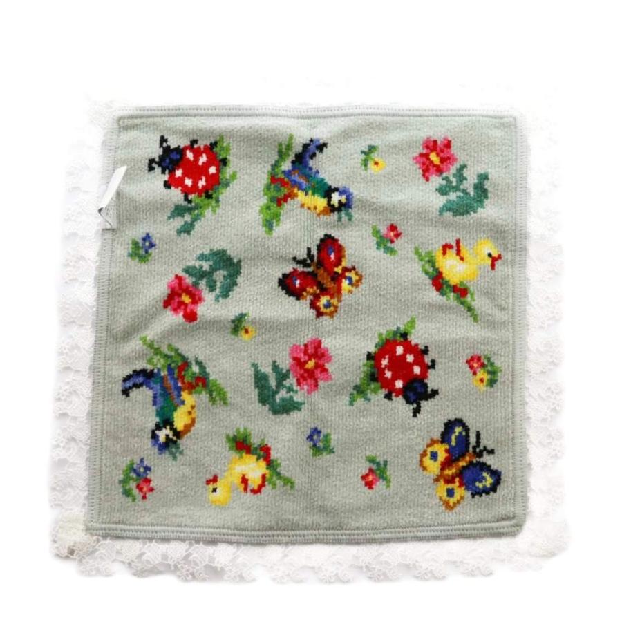 新品　フェイラー　近沢レース　コラボ　ハイジハンカチ グレー 新品未使用】近沢レース フェイラー コラボ ハイジ タオル