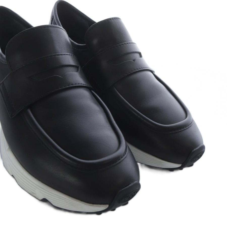 トッズ TOD'S レザー スポーティー ローファー スリッポン 37 ブラック