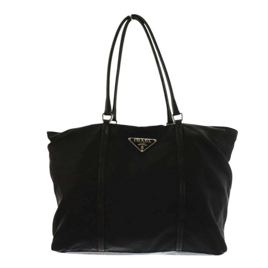 【極美品】プラダ　トートバッグ　三角ロゴプレート PRADA プラダ トートバッグ 三角ロゴプレート ナイロン 黒
