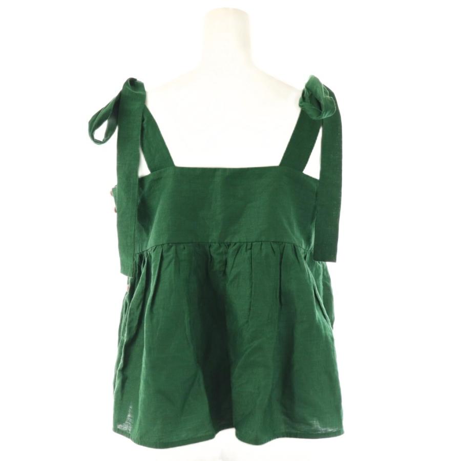 マイラン Shine Linen Shoulder Ribbon Blouse×Shine セットアップ 