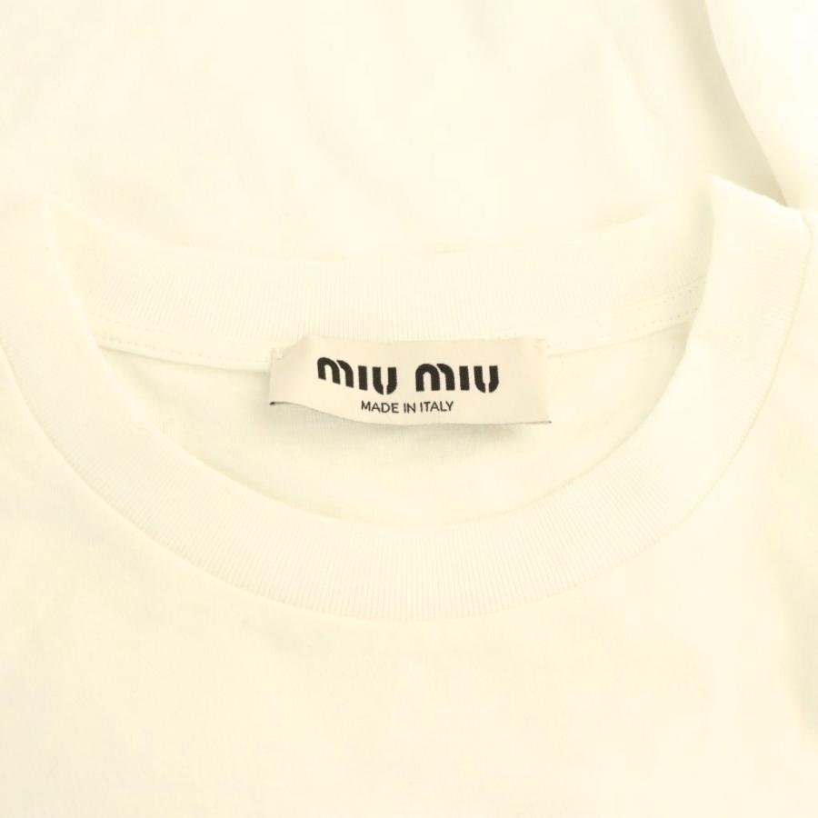 miu miu（ミュウミュウ） miumiu MJN385 ハートロゴ刺繍 クロップドT