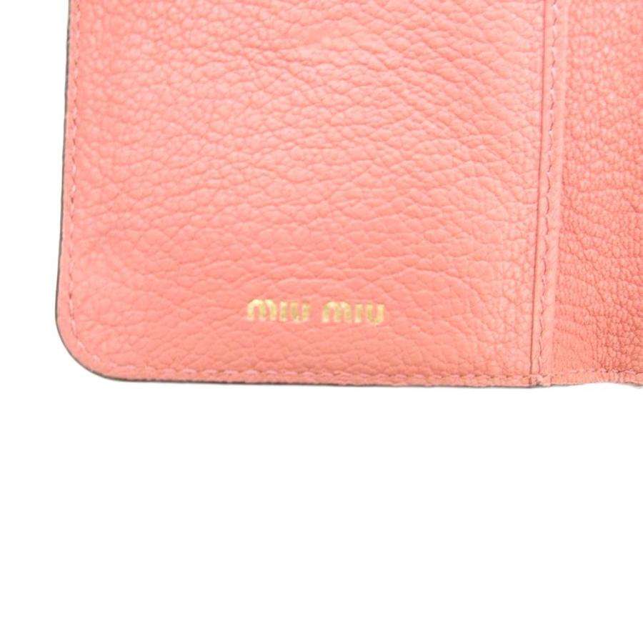 美品 miu miu マドラス コンパクト ウォレット ピンク miu miu（ミュウミュウ） マドラス 三つ折り財布 ウォレット ロゴ