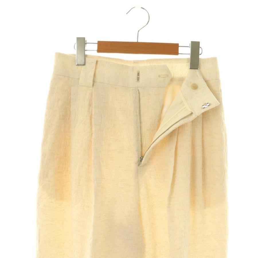 コンテ conte ジャガード タック ワイドパンツ 38 アイボリー /AT □OS  