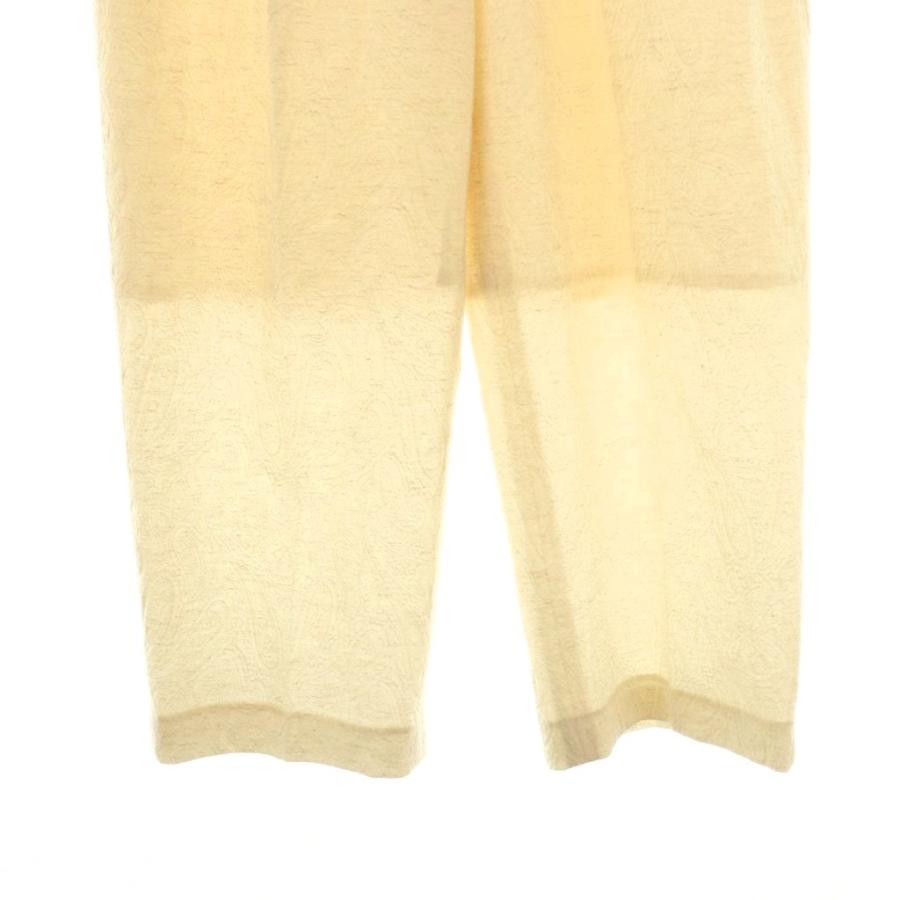 コンテ conte ジャガード タック ワイドパンツ 38 アイボリー /AT □OS  