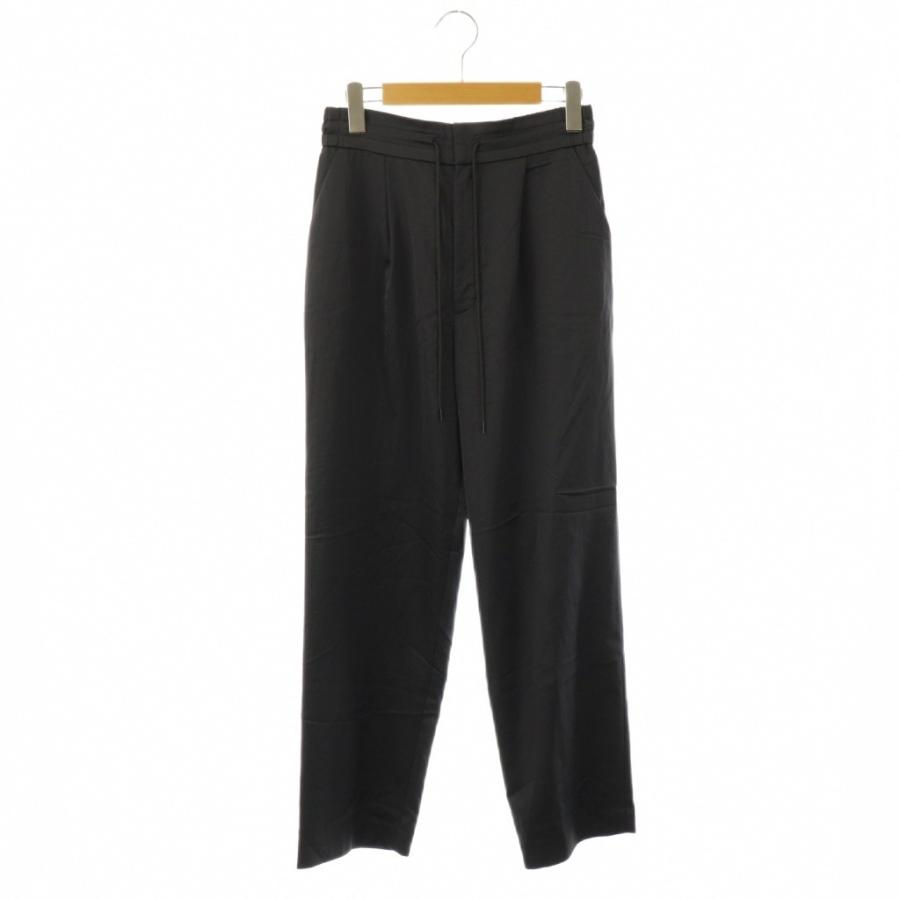 アンクレイヴ uncrave 洗えるサテンドロストパンツ 1 チャコールグレー