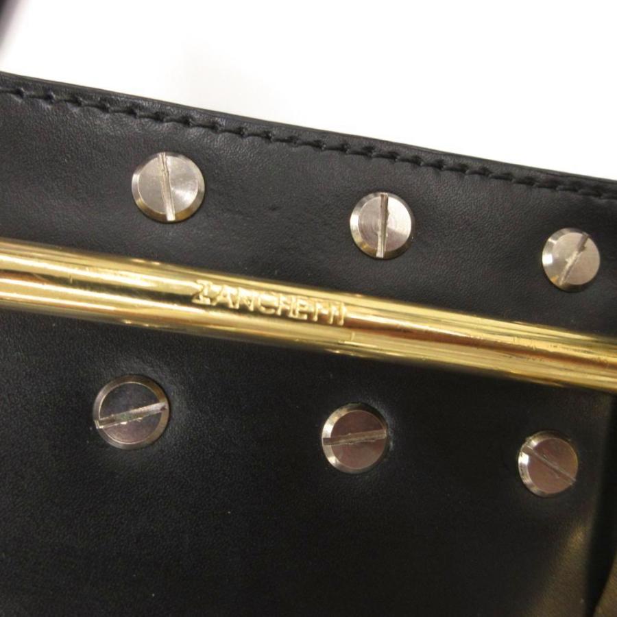 【中古】ザンケッティ ZANCHETTI トートバッグ ポーチ付き レザー ロゴ 黒 ブラック /JS レディース ザンケッティ ZANCHETTI トートバッグ ポーチ付き レザー ロゴ 黒