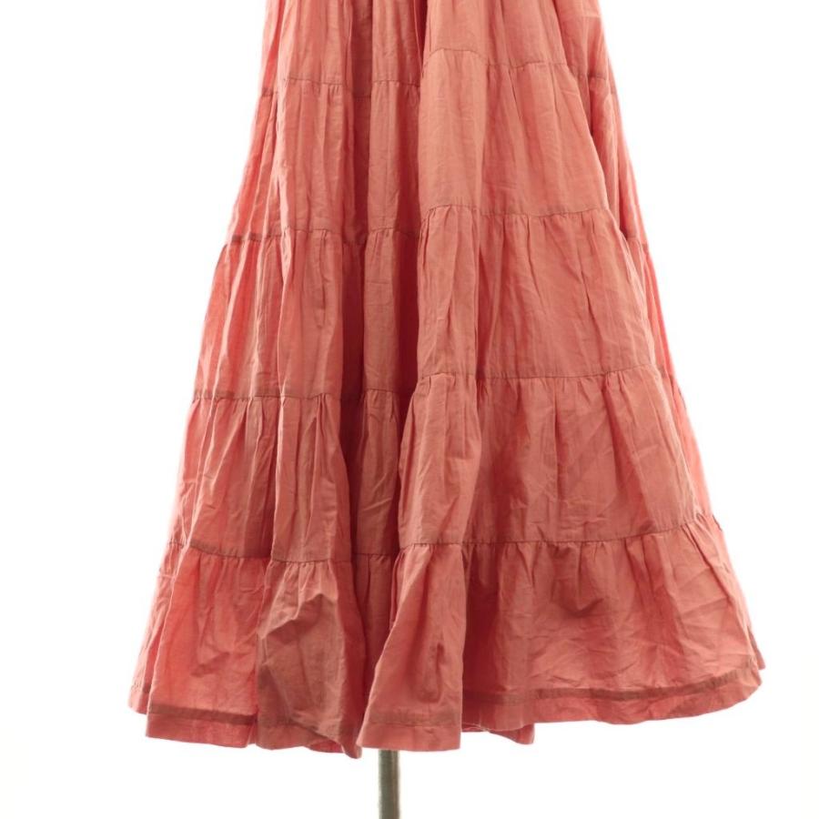 マリハ MARIHA ギャザーインド綿ノースリーブワンピース ロング ピンク