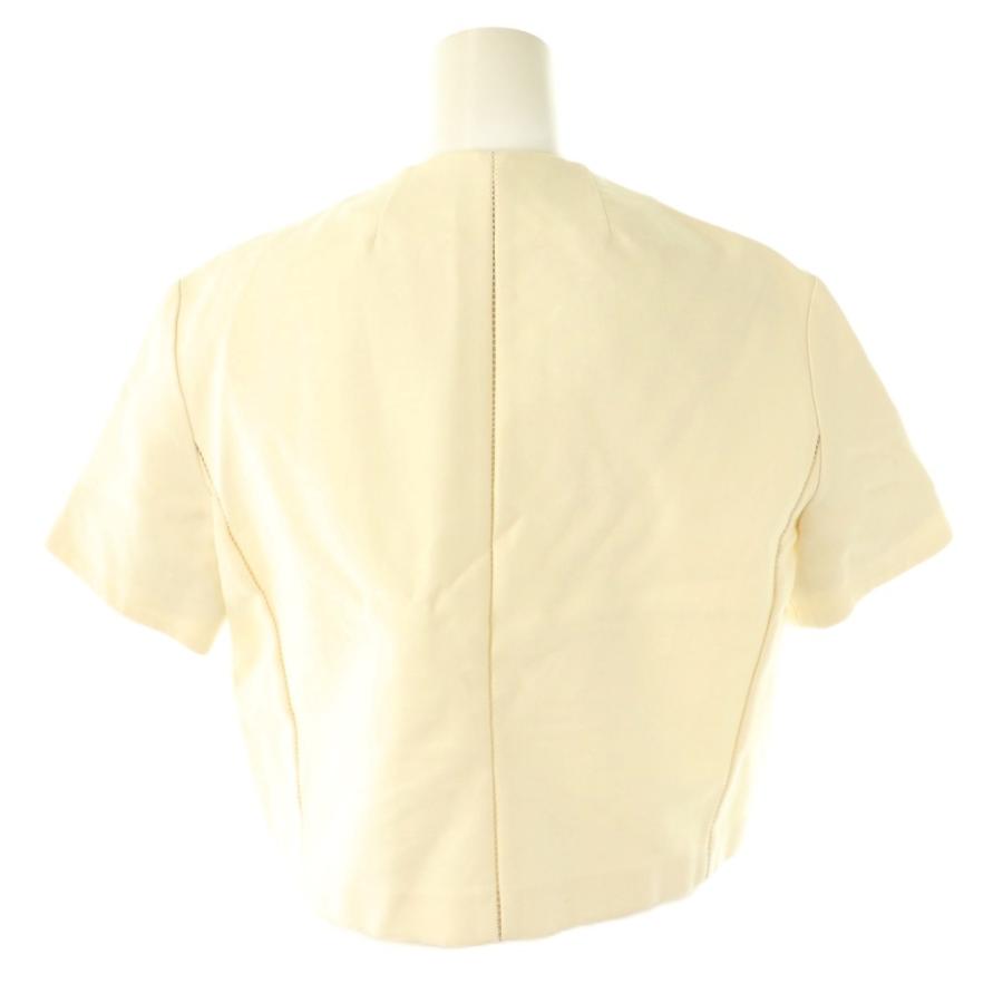 ザロウ THE ROW ノーカラー半袖ジャケット 0 オフホワイト /HK □OS