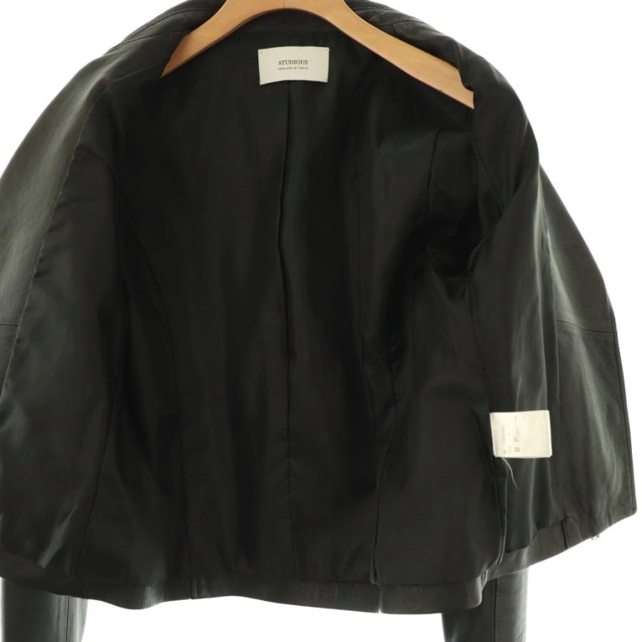 ステュディオス STUDIOUS ダブルライダースジャケット 革ジャン 0 黒
