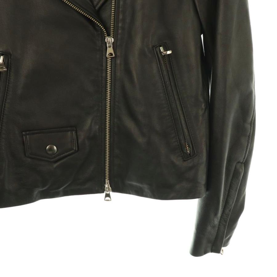 ステュディオス STUDIOUS ダブルライダースジャケット 革ジャン 0 黒