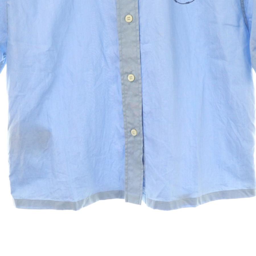 【希少/XL!!】PRADA ハーフボタン　長袖シャツ　ラバーロゴ　ストレッチ 希少/XL!!】PRADA ハーフボタン 長袖シャツ ラバーロゴ ストレッチ