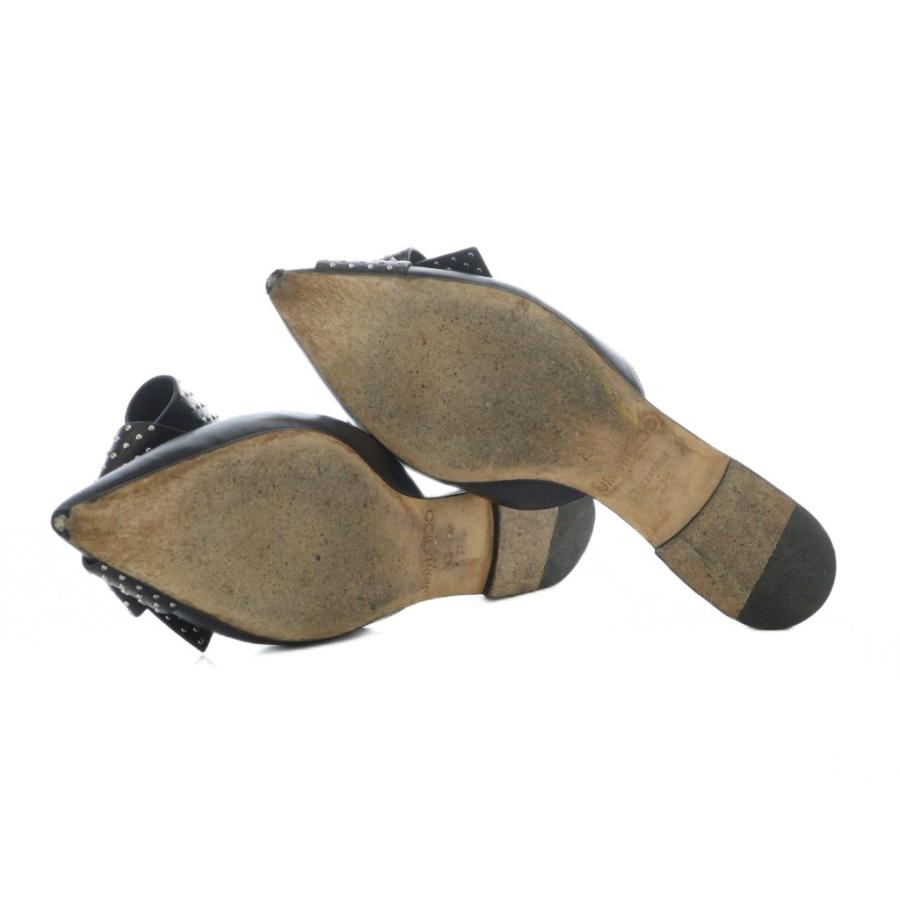 jimmy choo サンダル　ミュール　37.5 ジミーチュウ JIMMY CHOO ミュール サンダル フラット ポインテッド