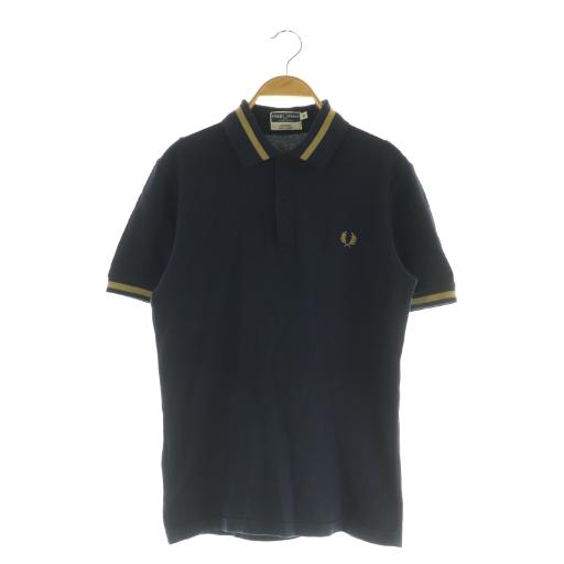 【美品】値下げ中！FRED PERRY ポロシャツ 半袖 サイズ36 FRED PERRY（フレッドペリー） ポロシャツ 半袖 ロゴ刺繍 36 ネイビー