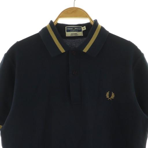 【美品】値下げ中！FRED PERRY ポロシャツ 半袖 サイズ36 FRED PERRY（フレッドペリー） ポロシャツ 半袖 ロゴ刺繍 36 ネイビー