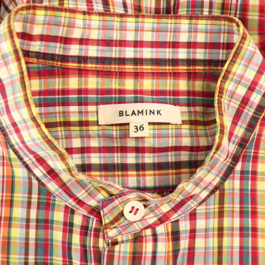 ブラミンク BLAMINK チェック バンドカラー ノースリーブ