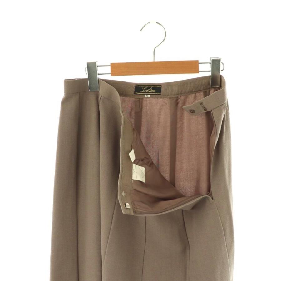 レリアン Leilian ウール スカート フレア ロング 13 グレージュ /HK ■OS レディース |  | 03