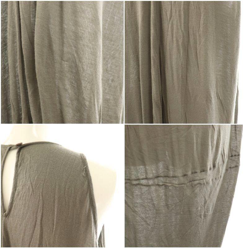 【中古】リックオウエンスリリーズ Rick Owens Lilies レーヨンギャザーノースリーブワンピース ロング I40 グレー リックオウエンスリリーズ Rick Owens Lilies レーヨンギャザー