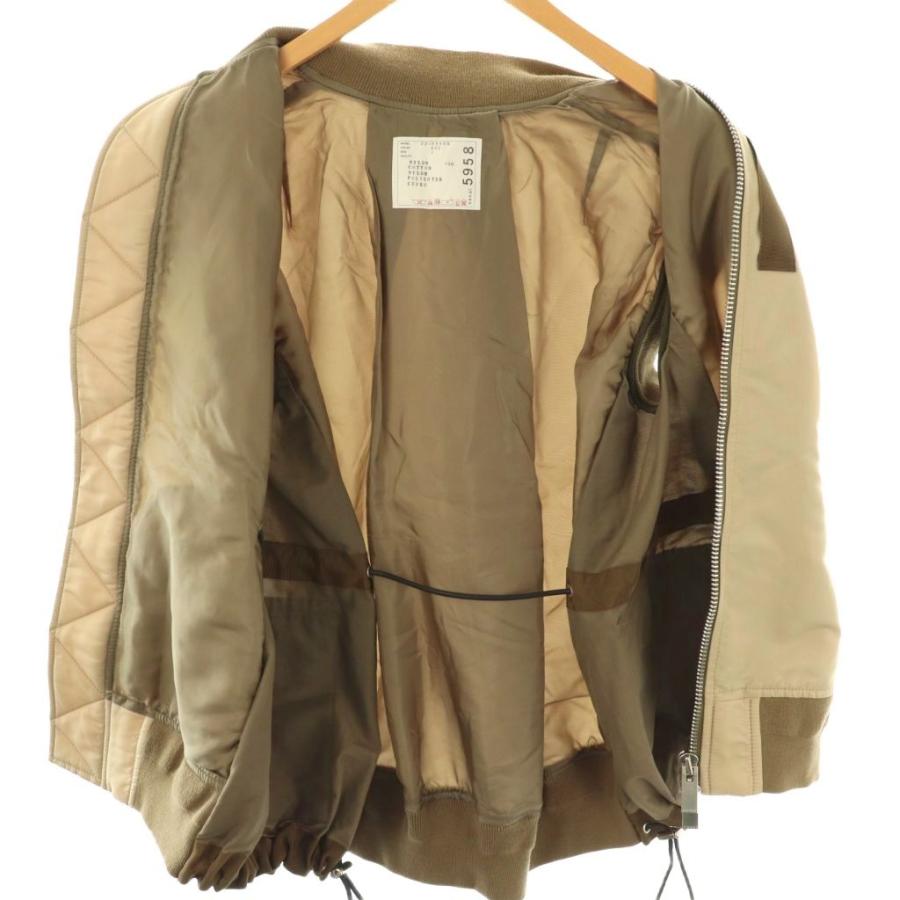 sacaiジップアップブルゾン ベージュ、カーキブラウン sacai - 【美品】 sacai / サカイ | 2022SS | Nylon Twill Mix Jacket