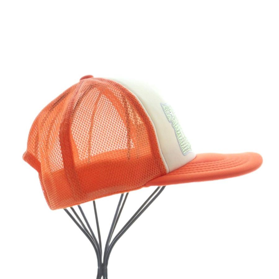 hysteric glamour ラインストーンメッシュキャップ オレンジ