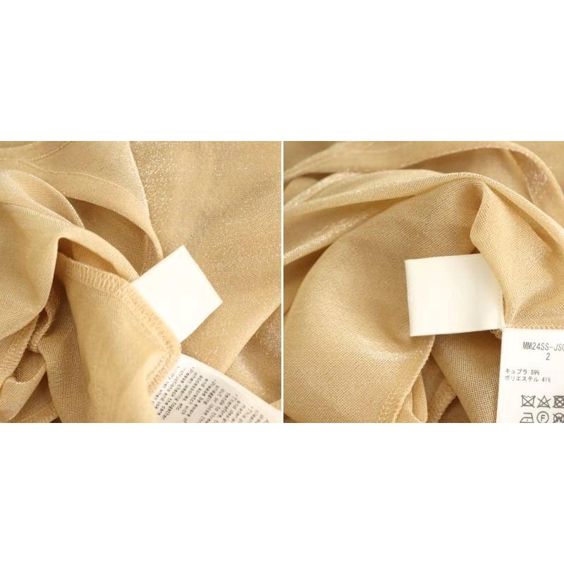 マメクロゴウチ Mame Kurogouchi 24SS Lame Jersey Cropped Sheer Top