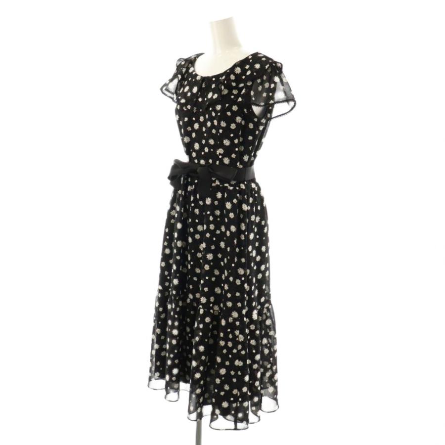 M'S GRACY*WEB掲載*シフォンフラワーワンピース 未使用品 エムズグレイシー M'S GRACY 23年製 ブラック フラワー