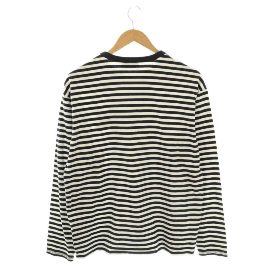メゾンキツネ MAISON KITSUNE Long Sleeve Large Fox Head Stripe T