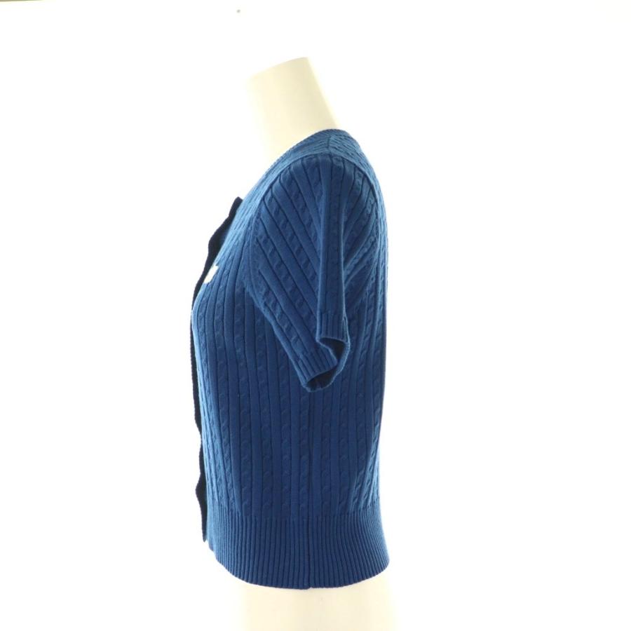 新品 マリークワント シースルーデイジー カーディガン（ブルー) マリークワント MARY QUANT デイジーワンポイントケーブル
