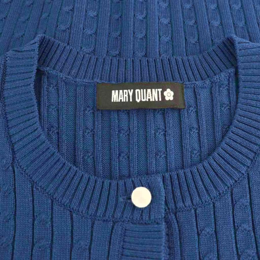 新品 マリークワント シースルーデイジー カーディガン（ブルー) マリークワント MARY QUANT デイジーワンポイントケーブル
