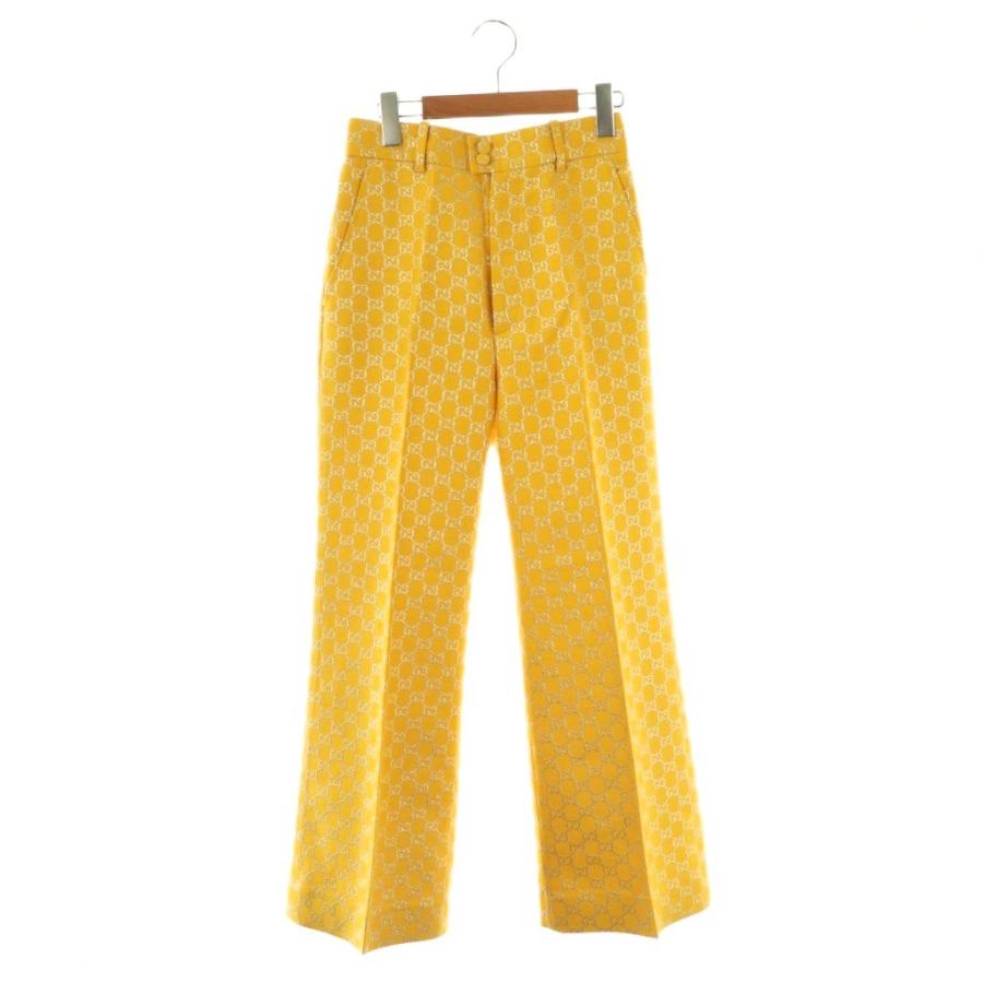 GUCCI（グッチ） ウール シルク GGジャガード フレアパンツ ワイド 36