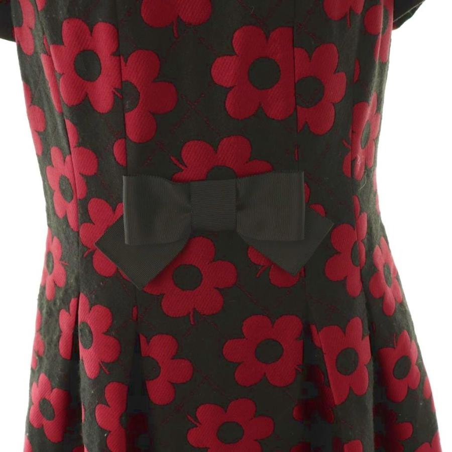 エムズグレイシー M'S GRACY ジャガードフラワーワンピース リボン 38