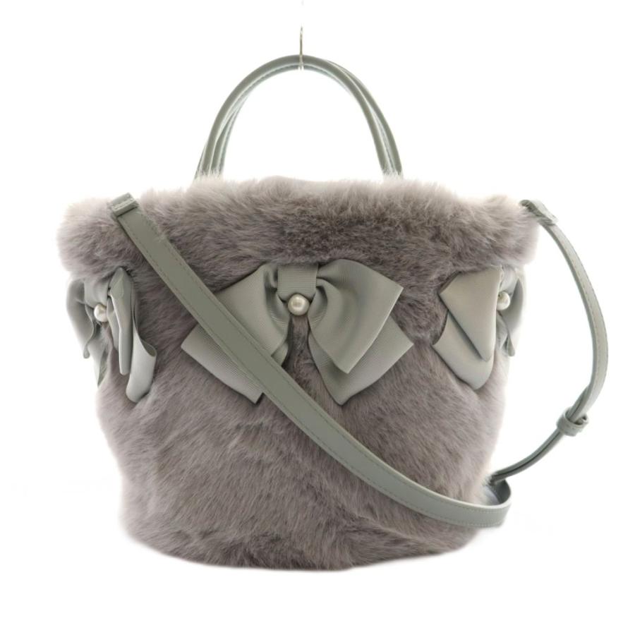 エムズグレイシー M'S GRACY 24AW リボン付きフェイクファーバッグ