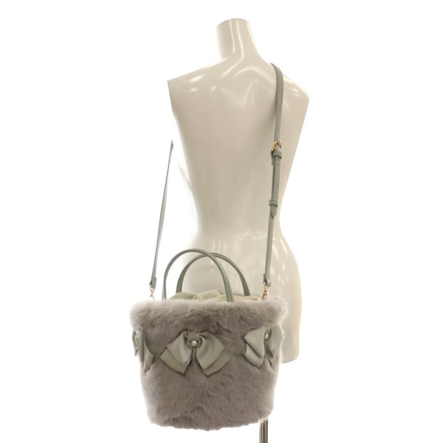 エムズグレイシー M'S GRACY 24AW リボン付きフェイクファーバッグ