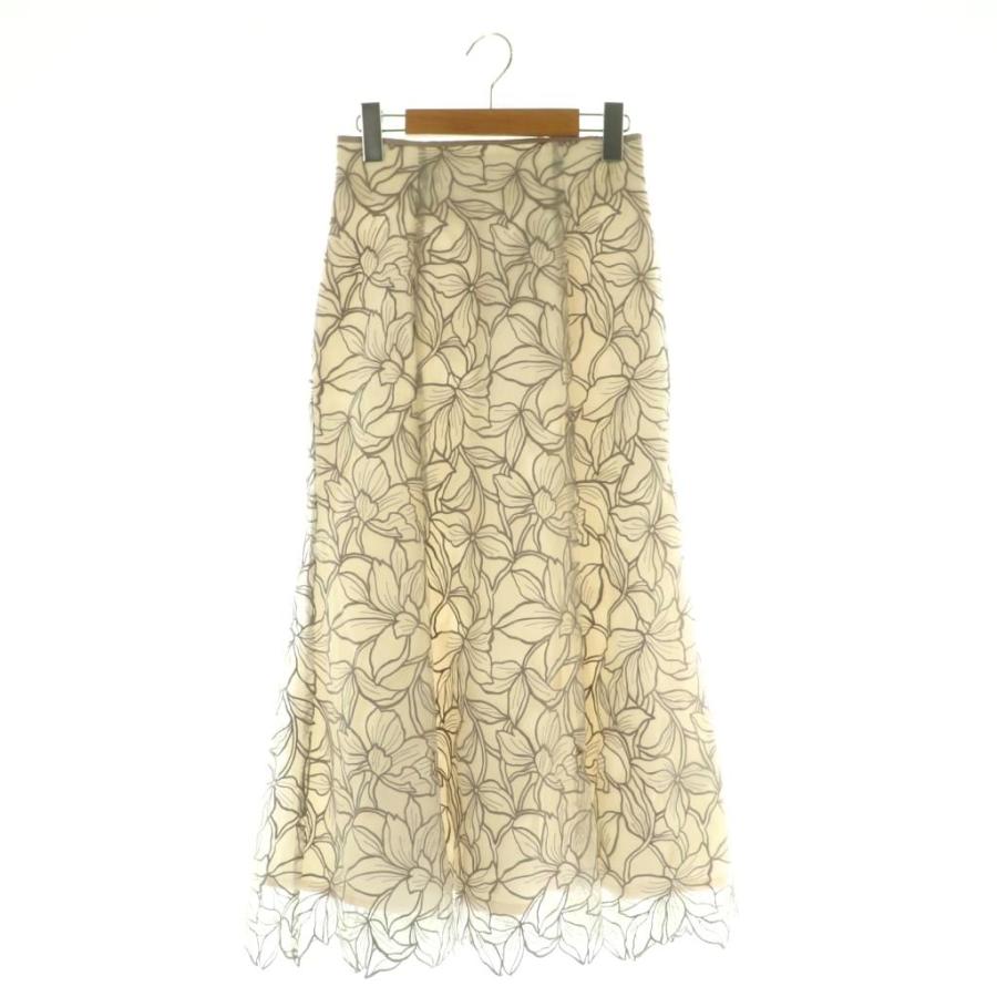 マイストラーダ オーガンジー刺繍ナロースカート 34サイズ 新品タグ付